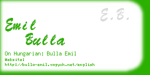 emil bulla business card